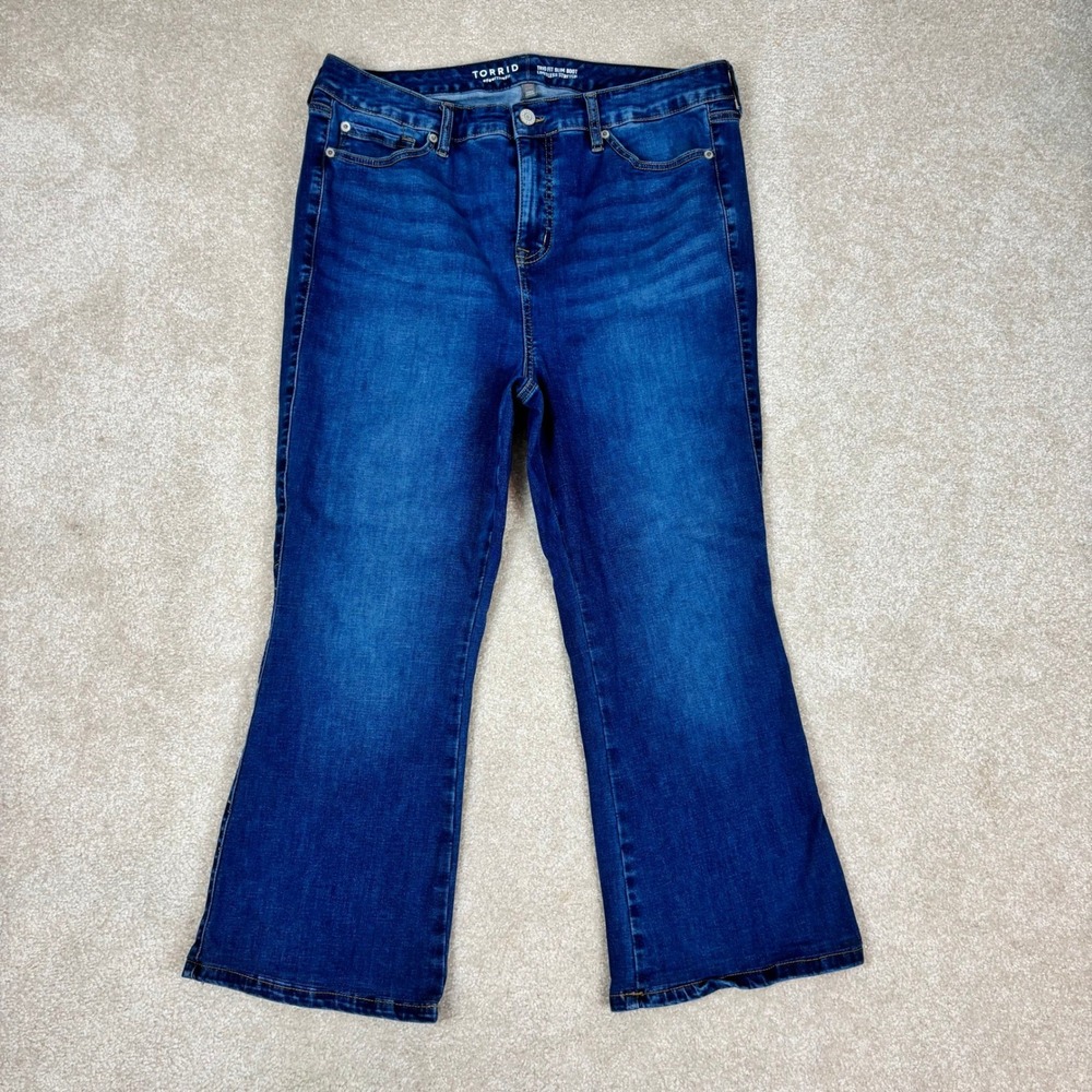 Torrid Trio Fit Slim Boot Jeans Dark Wash Limitless Stretch Plus Size 16R 20R